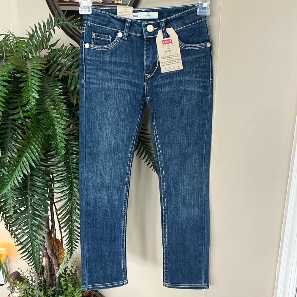 Brand New Levis 711 Skinny Adjustable Waistband Stretch Western Blue Jeans